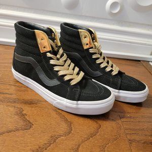 Vans Sk8 Hi Black Gold  Size 7